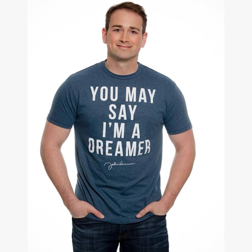 “YOU MAY SAY I’M A DREAMER” John Lennon Graphic Tee T-Shirt, Men’s Size XL